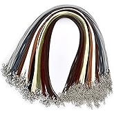 BUYGOO 100Pcs Leather Necklace Cord Bulk with Clasp, 20inch Colorful Necklace Bracelet Chains String Rope Cord for Jewelry Making Supplies Pendants Charms
