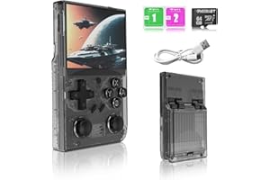 UGTENVERSI R35 PLUS Handheld Retro Gaming Console Linux System with 64G Card,3.5 inch IPS Screen ,Retro Video Game console Support 13+ Emulator (Black)