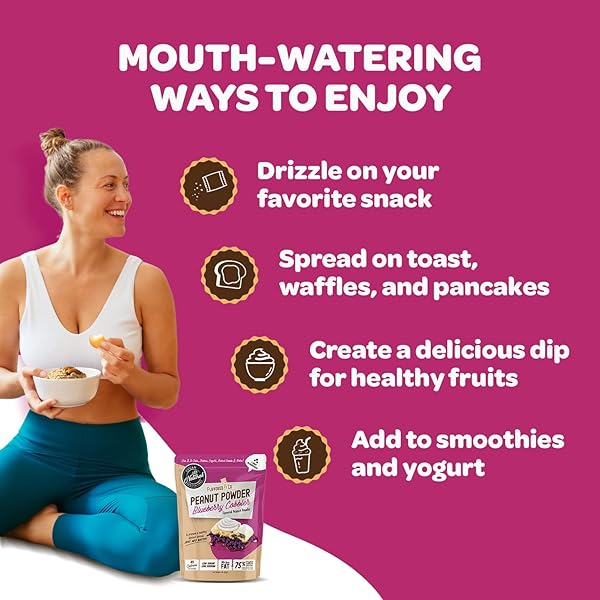 FLAVORED PB CO. BLUEBERRY COBBLER PEANUT BUTTER POWDER, LOW CARB AND ONLY 45 CALORIES, ALL-NATURAL FROM US FARMS (BLUEBERRY COBBLER)