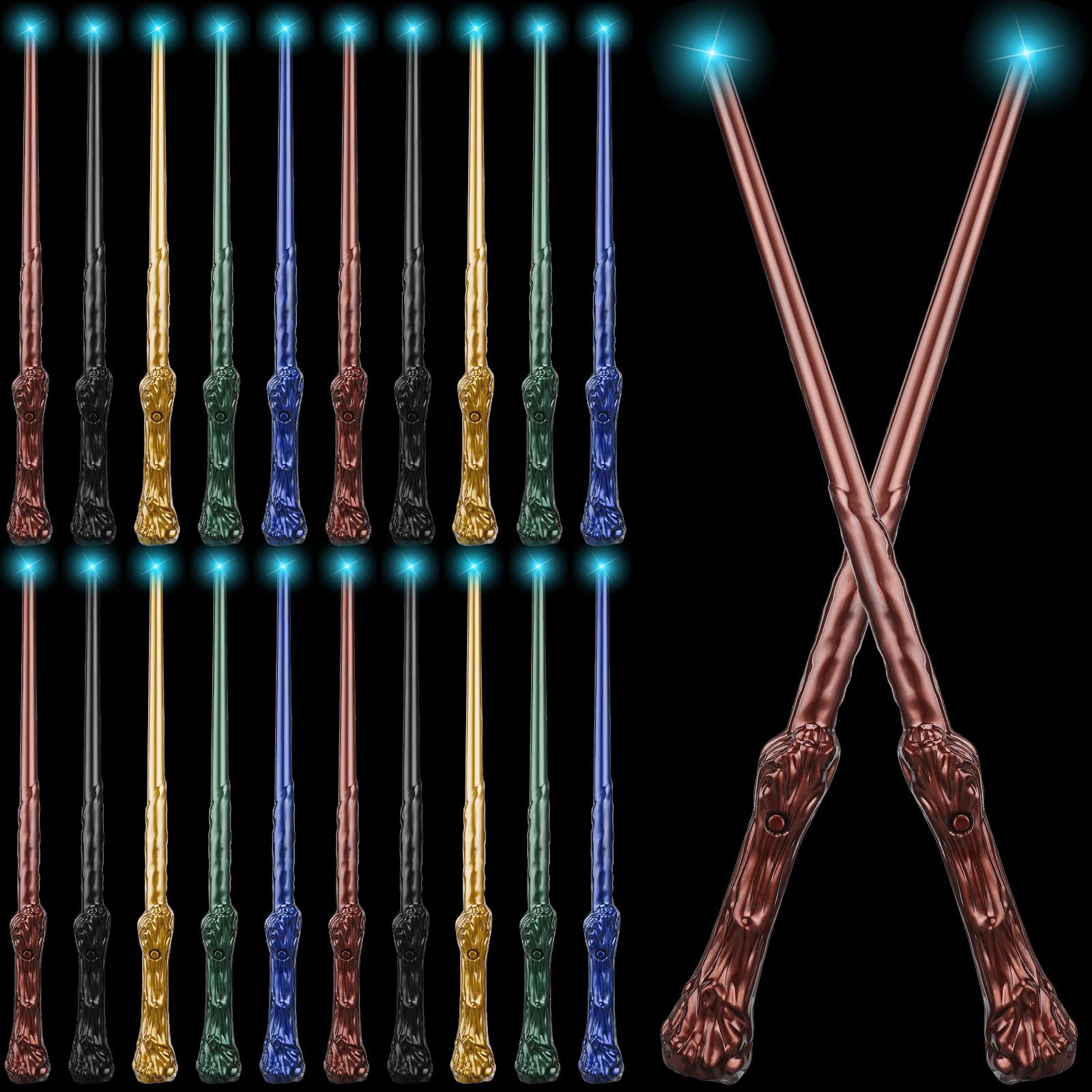Photo 1 of **ONYJerify 20 Pcs Light Up Magic Wands for Kids, Wizard Wand Sound Illuminating Toy Wand 14.6 Inch Witch Wand for Kids Girls Boys Costume Cosplay Accessory Birthday Gifts Halloween Party(Multi Colors)