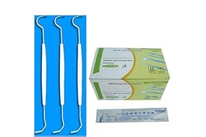 SCENSTAR 100pcs Sterilized Disposable Dental Probe Double Ends Explorer Plastic Handle Dental Mouth Examination Probe