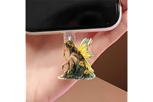 Fairy with Butterfly Dust Plug Acrylic Charms for electronic products,Type-C Charging Port Dust Plugs Pendant Compatible with