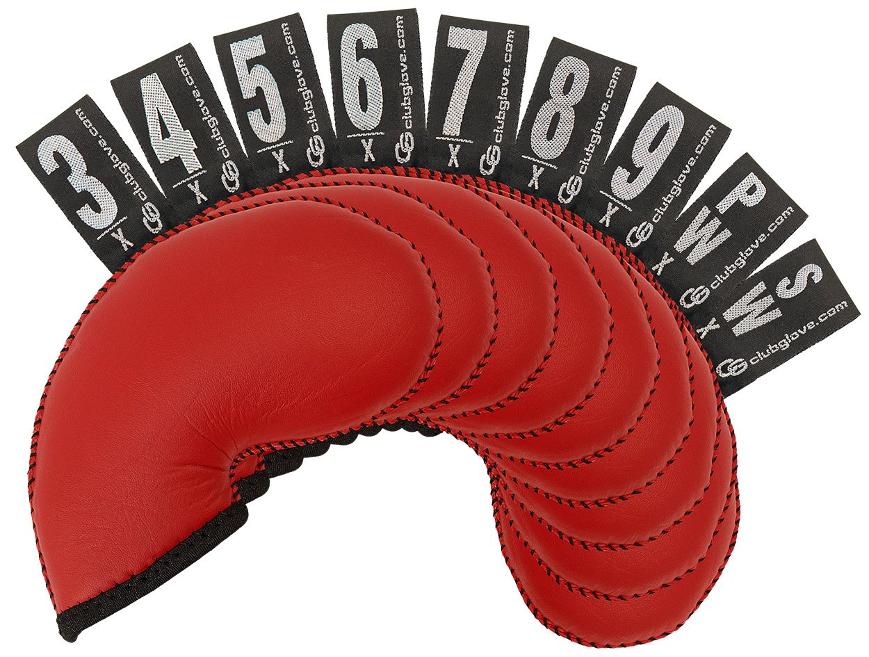 Club Glove 9Piece Set XL Gloveskin Iron Cover (Red), Head Covers