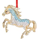 BIZIBAFF Horse Christmas Ornament - Metal Sparkly Rhinestones Breyer Horse Ornament for Christmas Tree Decorations - Cool Horse Lovers Christmas Holiday Keepsake Gifts for Women Girl Kids