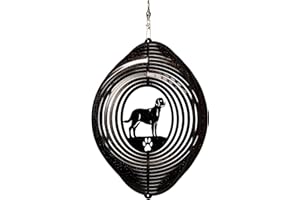 SWEN Products Labrador Circle Swirly Metal Wind Spinner