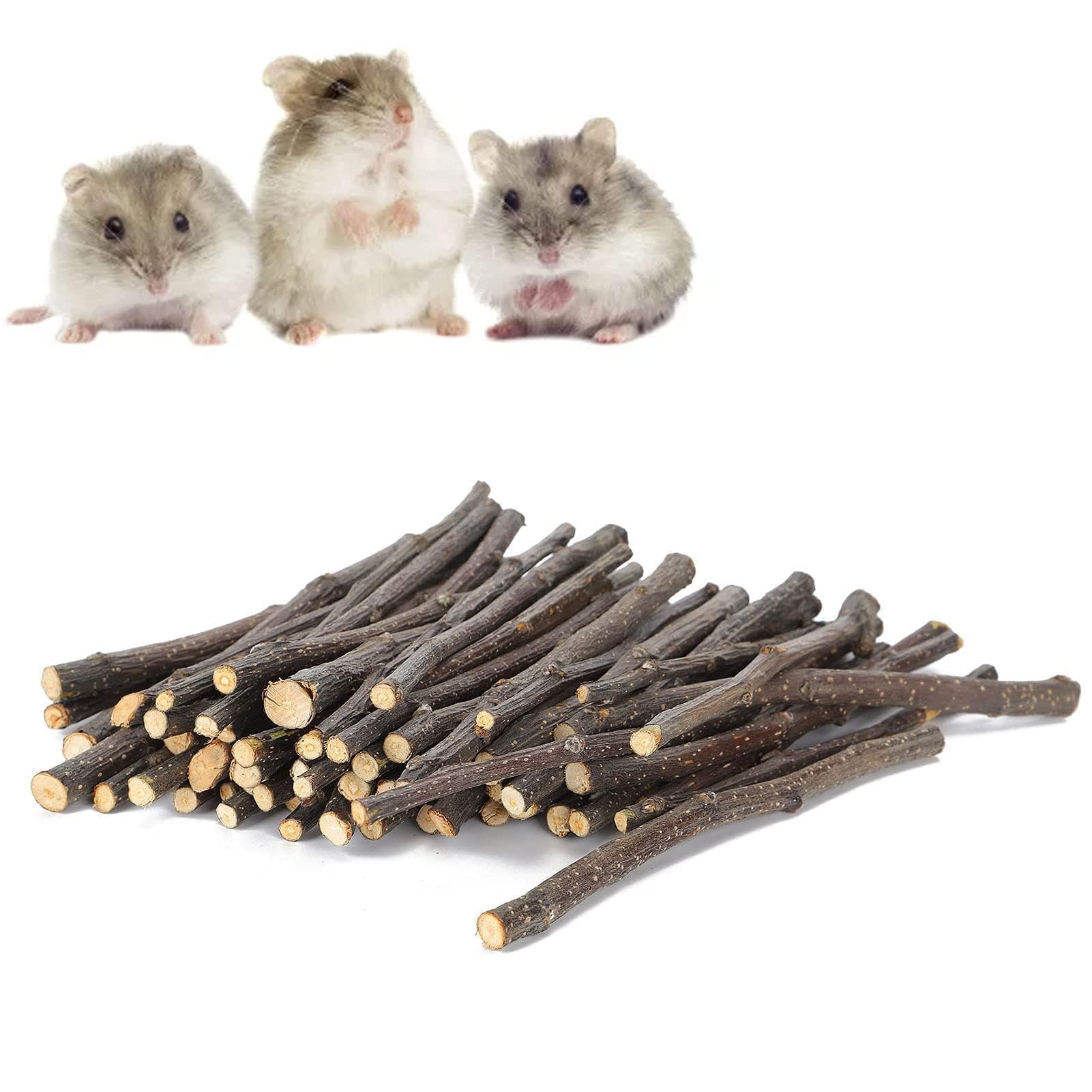 Beufee 200G Chew Sticks Pet Chew Toy for Chinchilla, Hamster Sticks Small Animals Wood Toys Rabbit Hamster Sticks Guinea Pig Molar Teeth Toy for Squirrels Parrots