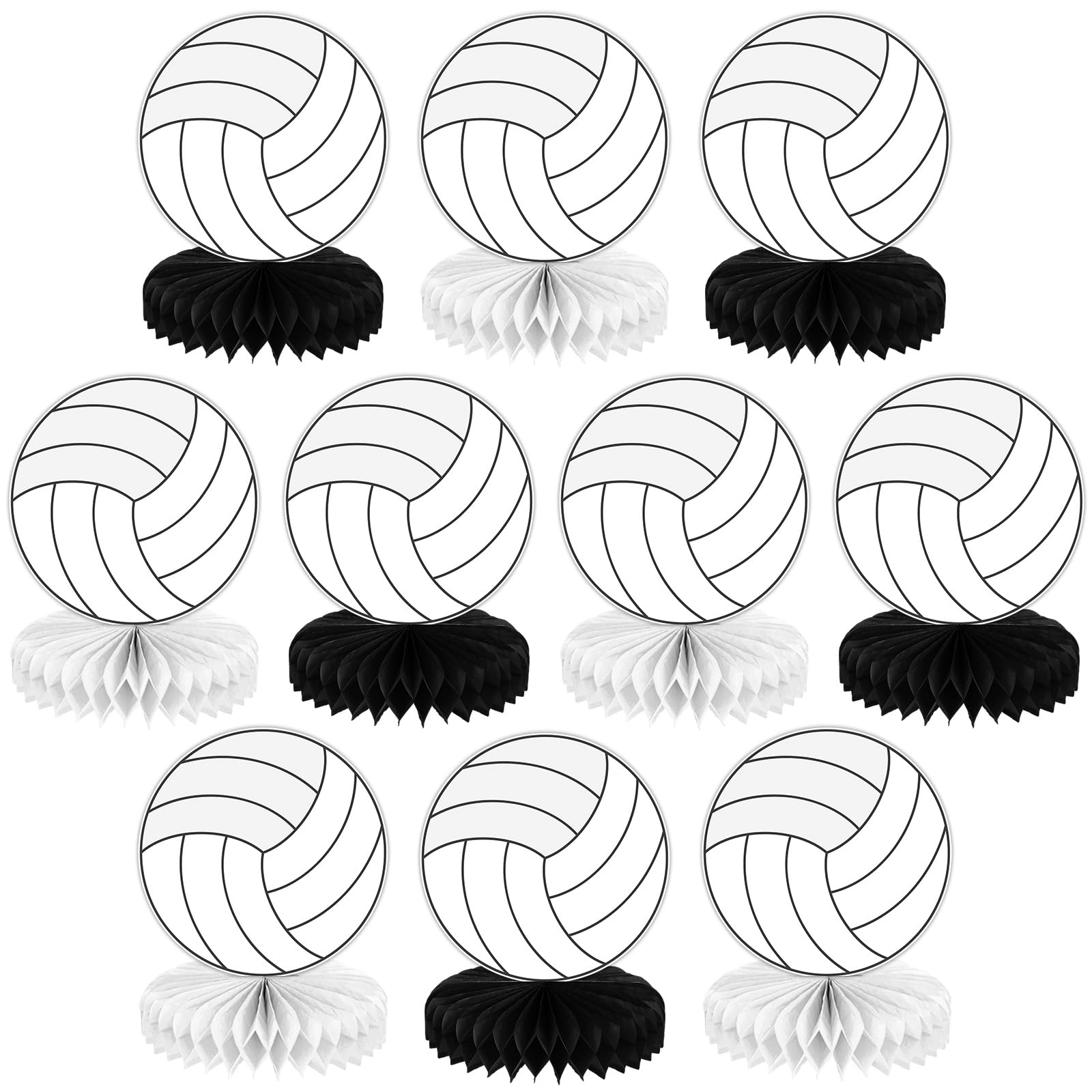 Photo 1 of 10Pcs Volleyball Honeycomb Centerpieces Volleyball Party Decorations Volleyball Table Decorations Volleyball Table Topper Centerpieces for Sports Theme Birthday Baby Shower Game Day Party supplies