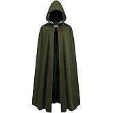 SightYoung Men Renaissance Cloak with Lining,Medieval Cloak with Hood Men Women,Warm Cape for Women,Winter Cape for Adult
