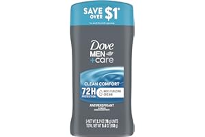 DOVE MEN + CARE Dove Men+Care Antiperspirant Deodorant Stick Clean Comfort Twin Pack 72-Hour Sweat & Odor Protection Antiperspirant for Men With 1/4 Moisturizing Cream 2.7 oz