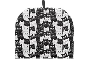 Drnuikhe Tea Pot Cozy for Teapots Insulated Cat Print Teapot Cozy Quilt Durable Tea Kettle Protector Universal Tea Pot Tea Kettle Dust Cover with Hanging Ring for Housewife, Friend, Mom