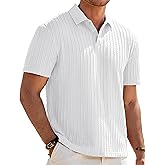 JMIERR Mens Casual Polo Shirt Summer Short Sleeve Vacation Button Beach Knit Stretchy Golf Shirts