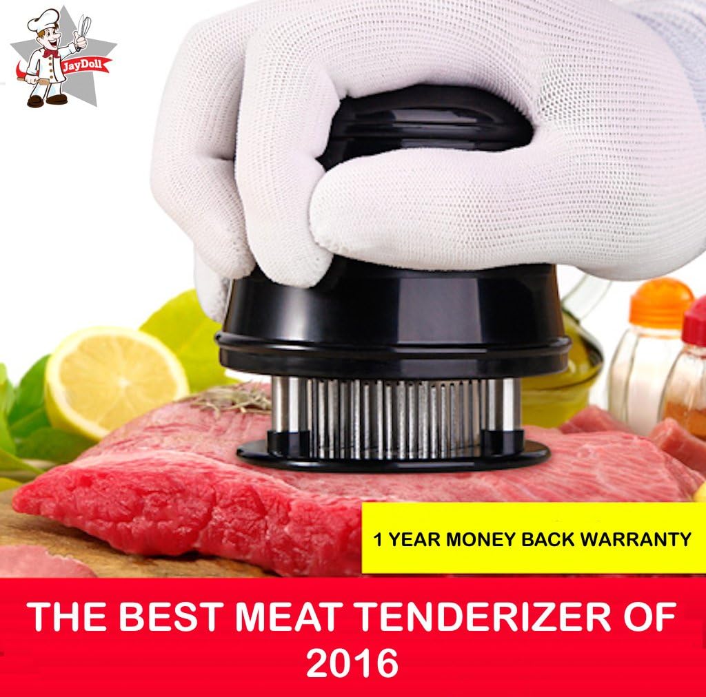 Meat Tenderizer - Premium Quality 56 Ultra Sharp Stainless Steel Blades For Steak, Chicken, Fish and Pork - Best Manual Tenderizer With A Beautiful Gift Box