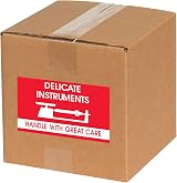 Tape Logic "DELICATE INSTRUMENTS" Labels 5"x3" White Red - Handle With Care view 2