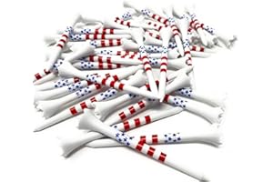 Dukars Plastic 3 1/4 Unbreakable Performance Golf Tees, Stars and Stripes, 100 Count