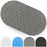 Vive Oval Bathtub Mat - Nonslip Shower Floor Pad - Non-Slip and Non-Skid for Bath Tub with Strong Rubber Suction Cup Grip - for Baby, Elderly, Kids, Bathroom (Gray)