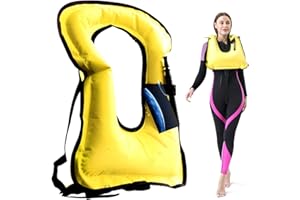 Rrtizan Snorkel Vest, Adults Portable Inflatable Swim Vest Swim Jackets for Men & Women