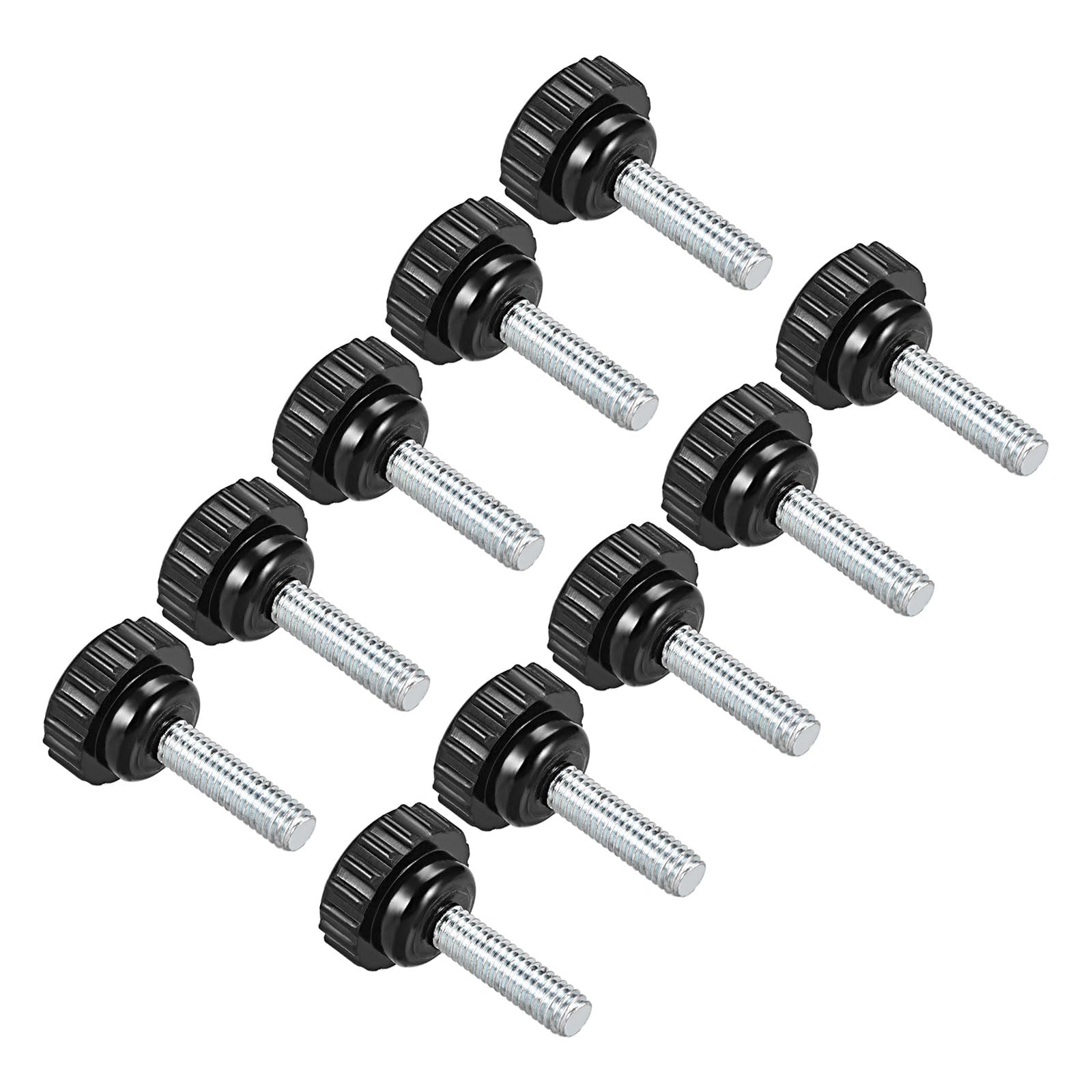 CoCud Knurled Clamping Knobs, M6 x 20mm Male Thread 26mm Head, Thermoset Plastic Thumb Screw Grip Bolt Knobs Black - (Applications: for Lathe Machinery), 10-Pieces