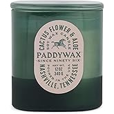 Paddywax Vista Scented Candle with Lid in Reusable Tonal Glass Jar, Clean-Burn 2-Wick Soy Candle with Approx. 84 Hour Burn Time, Decorative Gift Candles for Home, Cactus Flower & Aloe, 12 oz