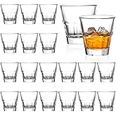 SUN GKOTTA 20-Pack 5oz Shot Glasses Set, Bulk Heavy Base Rock Glasses, Stackable Whiskey Tumbler for Bar Espresso Tasting, Drinking Glasses for Bourbon，Juice，Water，Cortado