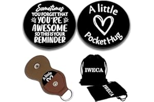 IWECA Double-Sided Pocket Hug Token Men Mens Stocking Stuffers for Women Token Coin Teen Boys Girls Fun Engraved with Leather