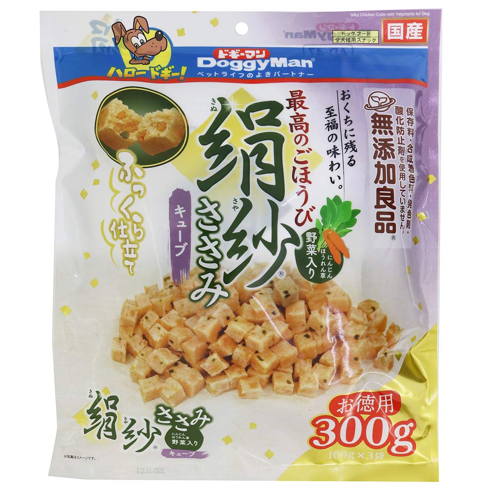 ドギーマン 犬用おやつ 絹紗 キューブ 野菜入り 100グラム (x 3)商品画像