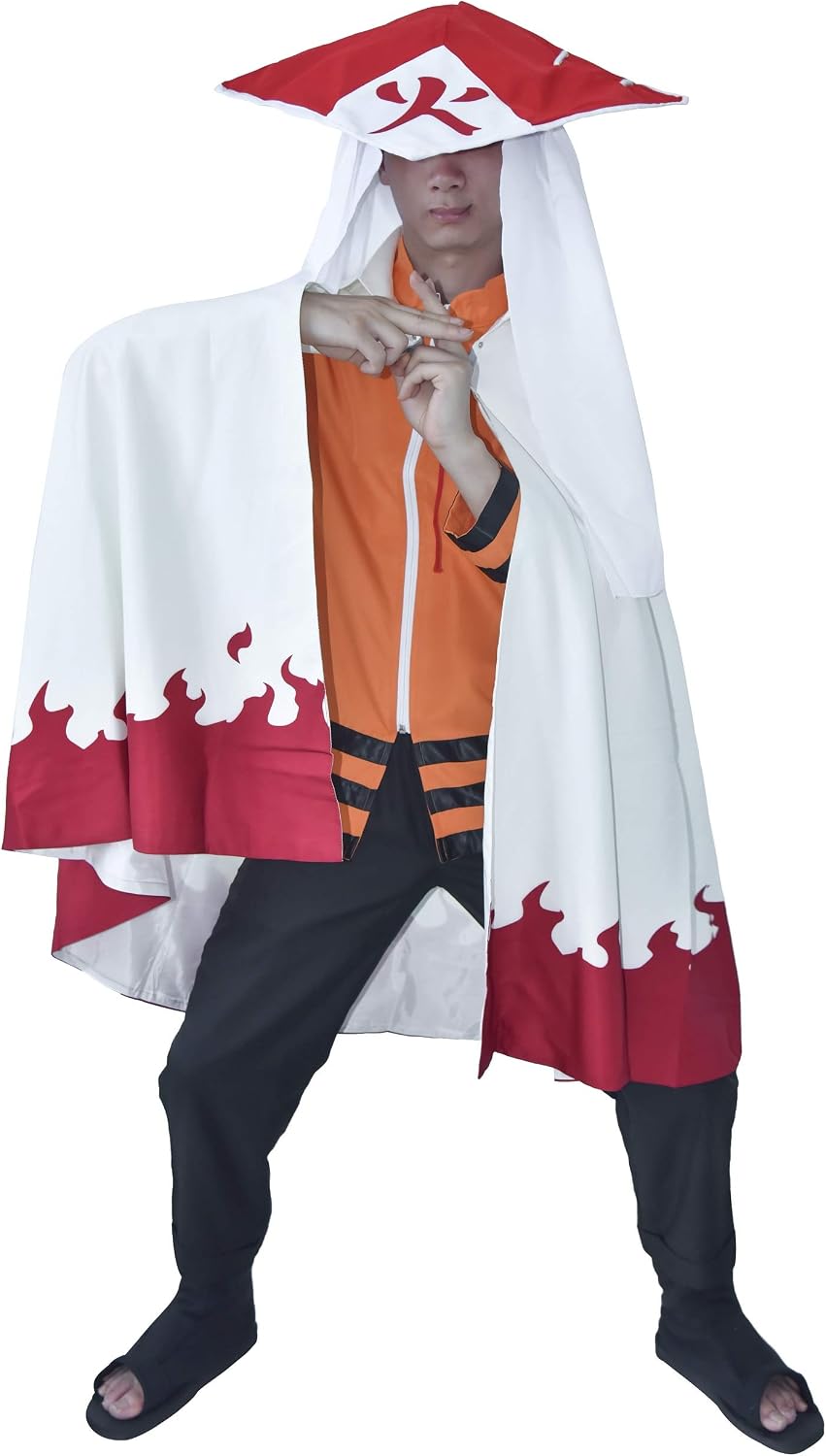 Naruto 6th Leaf Village Hokage Uzumaki Costume Cosplay Robe Cloak Cape
