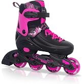 MammyGol Adjustable Inline Skates for Kids Youths Adults, All Wheels Light Up, Indoor and Outdoor Blades Roller Skates for Boys Girls Teen Beginners