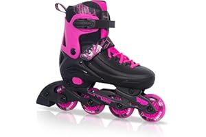 MammyGol Adjustable Inline Skates for Kids Youths Adults, All Wheels Light Up, Indoor and Outdoor Blades Roller Skates for Boys Girls Teen Beginners