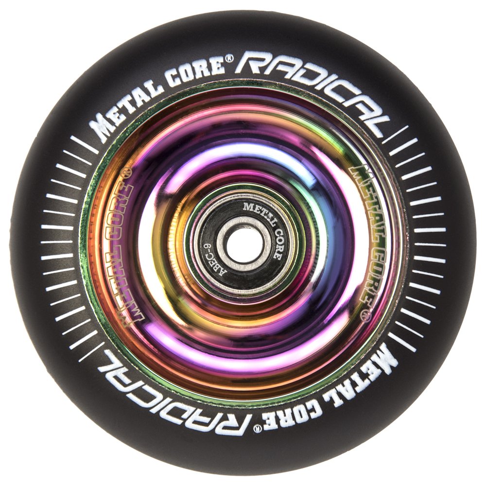 Metal Core Radical Wheel RADICALBRAINBOW, Black Pu and Rainbow Core, 100 mm Diameter