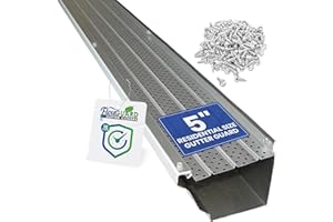 FlowGuard USA Made Professional DIY 5 Inch 50-Year Gutter Cover System - Matte - Aluminum Gutter Guards - 204 Feet - by FlexxPoint