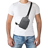 Peicees Small Crossbody Bags for Women Men Waterproof Mini Shoulder Bag Sling Bag Chest Daypack Travel Passport Holder Purse, Grey