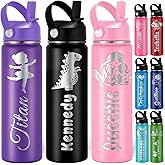 MESHELEY Custom Water Bottle Personalized Cups for Kids Girls Boys Toddler Customized Name Water Bottles Customizable Gifts for School 12 16 18 oz