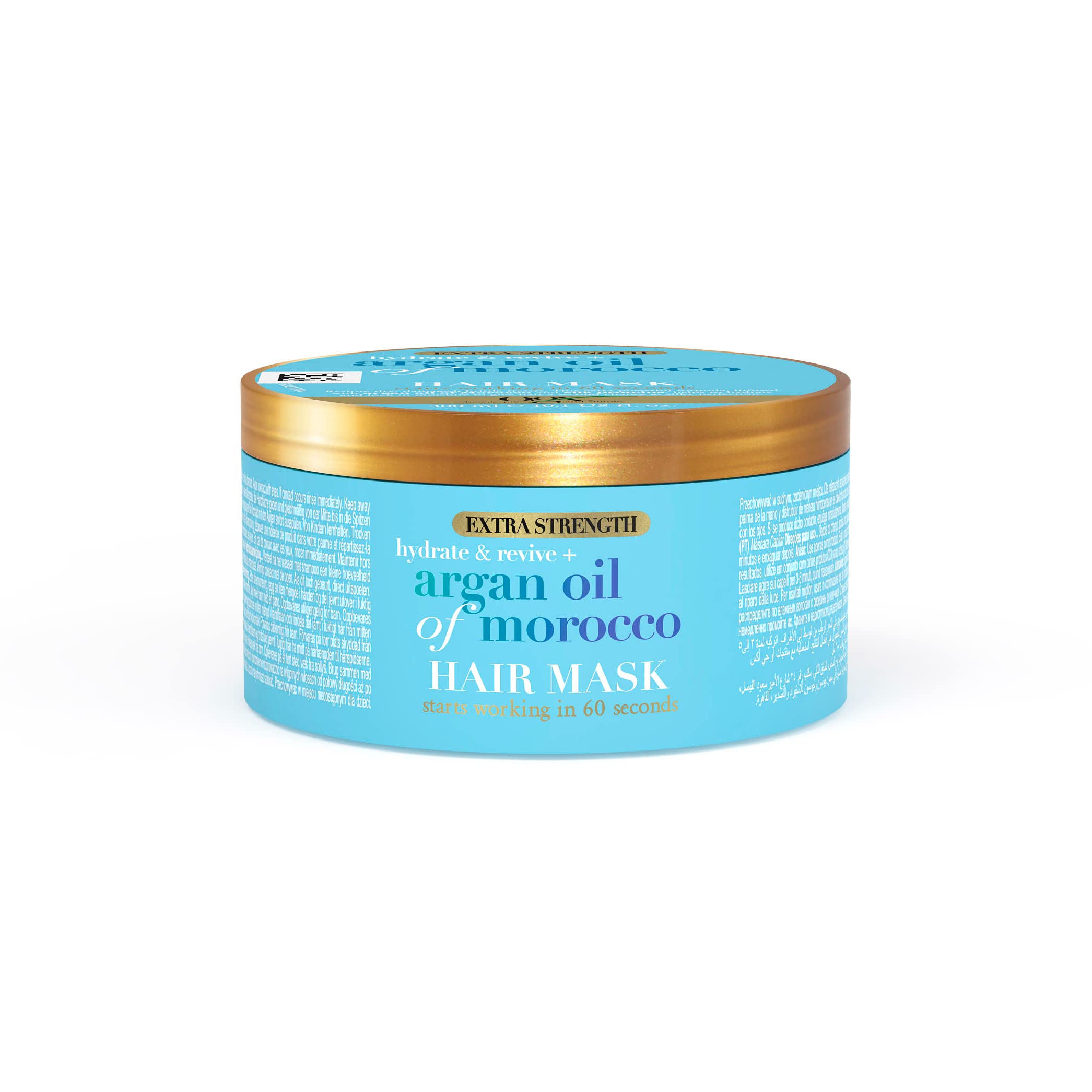 OGX Extra Strength Hydrate & Revive with Argan Oil of Morocco Hair Mask, with Silk Proteins, Intensely Nourishes & Strengthens for Superior Hydration, for Dry, Damaged and Brittle Hair, 300ml