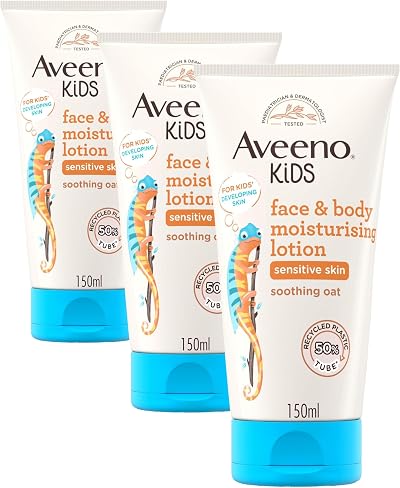 Aveeno Kids Moisturising Face & Body Lotion 3 x 150ml Non-Greasy