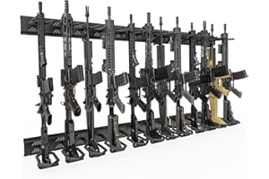 Gun Rack Wall Mount, Heavy Duty Steel Gun Racks for Wall, Adjustable 4/8/12 Slot Indoor Gun Racks Securely Hold Shotguns Rifl