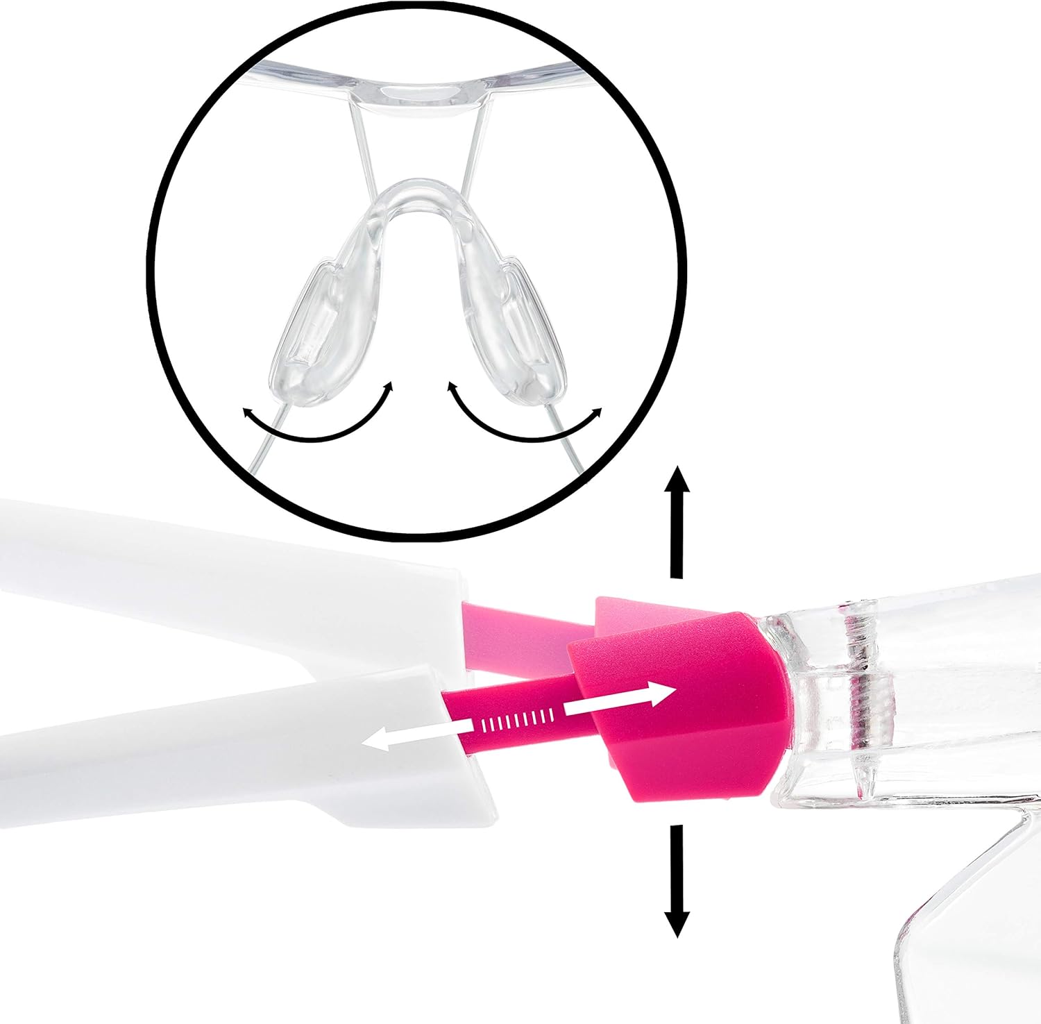 NoCry Safety Glasses with Clear Anti Fog Scratch Resistant Wrap-Around Lenses and No-Slip Grips, UV Protection. Adjustable, White & Pink Frames - - 