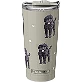 SERENGETI Black Labradoodle Tumbler 20 Oz. Stainless Steel, Vacuum Insulated Tumbler with Spill Proof Lid - 3D Print - Insulated Travel mug for Hot or Cold Drinks