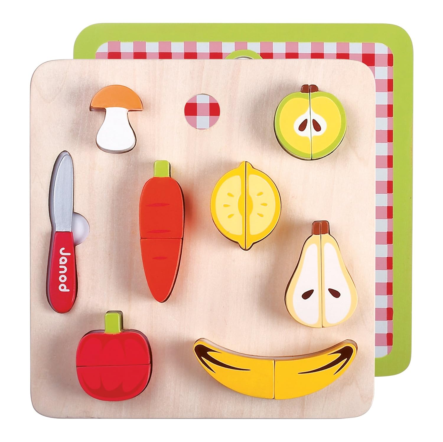 Janod Kinderkueche Zubehoer Janod Tablett Früchte und Gemüse