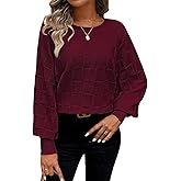Pink Queen Women's Fall Sweaters 2025 Casual Long Batwing Sleeve Oversized Crewneck Pullover Winter Fashion Trendy Outfits