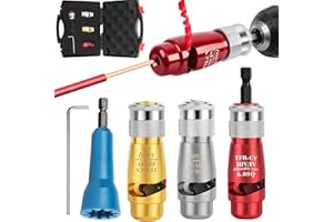 HOIUTER Wire Stripper for Drill, 2024 NEW Wire Stripping and Twisting Tool for Drill, 4 in 1 Quickly Drill Wire Stripping Professional Electrician Tool Wire Nut Twister Cable Stripping and Connector (4 Set)