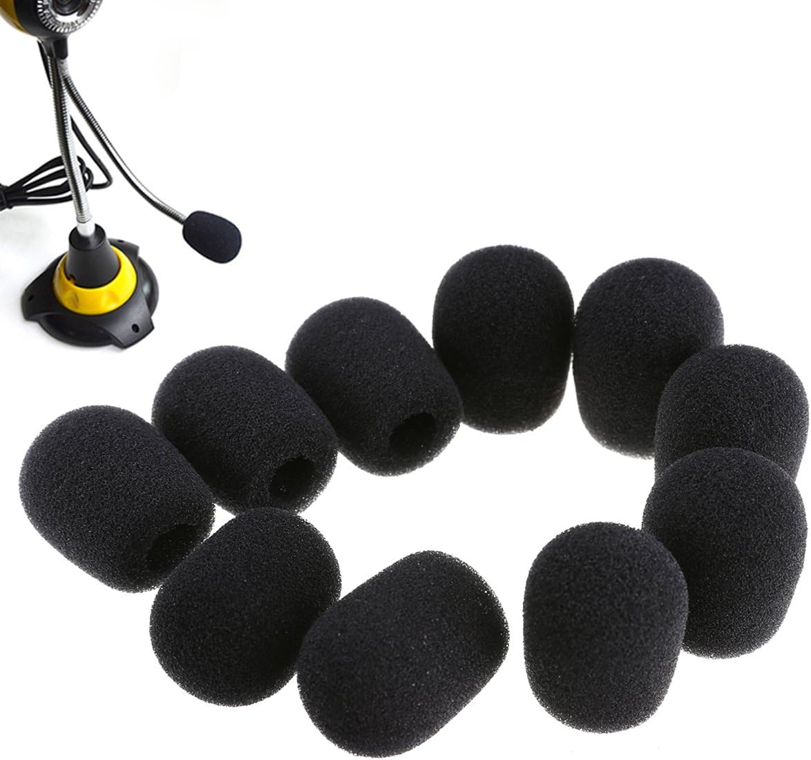 20 Pcs Mini Microphone Headset Windscreen Sponge Foam Mic Cover , 30 x