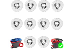 Bibikulala 10 Pack Spin Mop Head Refill for Vileda Mop Head, Mop-head Replacement for 1 Tank System