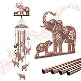 Elephant Wind Chimes Outdoor Elephant Gifts for Women Men Mom Dad Best Birthday Unique Gardening Gifts Metal WindChimes for Outside/Indoors, Lawn, Patio, Home, Yard Decor, Garden Decorations