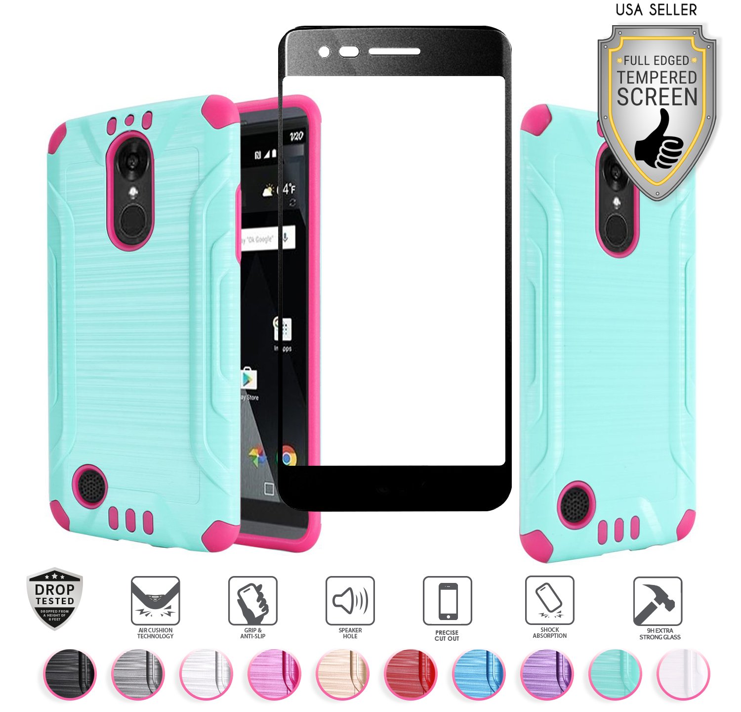 Best lg tribute 2 case with tempered glass screen protector