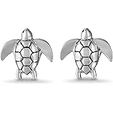 Boma Jewelry Sterling Silver Sea Turtle Animal Stud Earrings