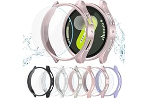 Landhoo [6+6Pack for Samsung Galaxy Watch 7 44mm Screen Protector Case, Hard PC Bumper + HD Anti-Fog Tempered Glass Protective Film, Waterproof Face Cover Set for Galaxy Watch 7 44mm Accessories