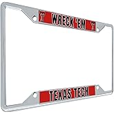 Desert Cactus Texas Tech University License Plate Frame TTU Red Raiders Holder for Front or Back of Car Metal Car Tag Holder Officially Licensed (Slogan 1)