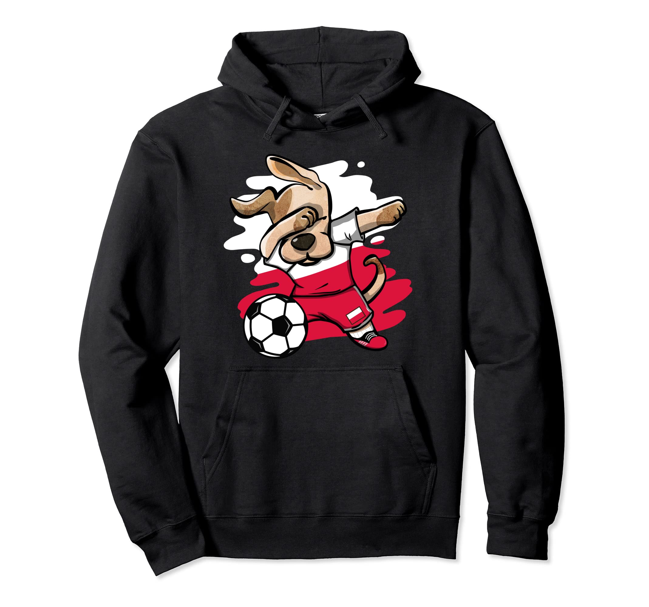 Dabbing Dog Poland Soccer Fans Jersey Polish Football Lovers Pullover Hoodie