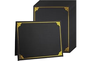 FOBSME 30 Packs Black Certificate Holders Diploma Holder Cover with Gold Foil Border, Fits 3 Sizes-8.5 x 11",8.4x11.6"and 8.2x11.4" Award Certificate Paper, Documents, Cardstock, Baby Dedication Certificate