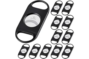 roygra Cigar Cutter Set (12 Pack), Enlarged 65 Ring Fit Almost Cigars, Guillotine Double Blade, Cigar Accessories for Men, Plastic Smoking Accessories Tool, Portable Sharp Clean Cut - Black